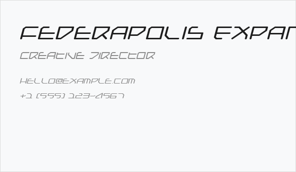 Federapolis Expanded Italic Business Card