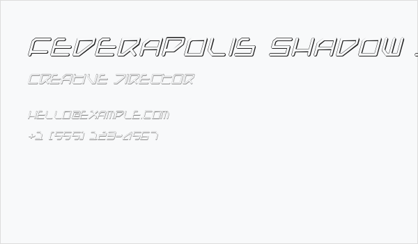 Federapolis Shadow Italic Business Card