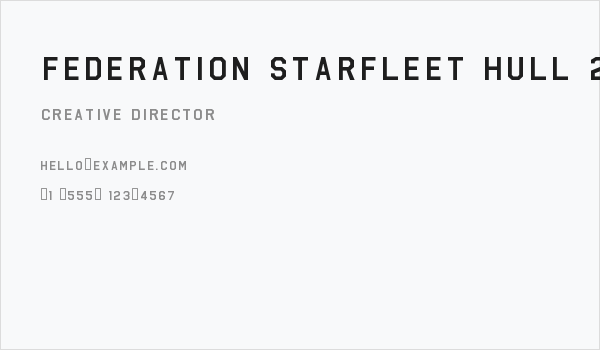Federation Starfleet Hull 23rd Business Card