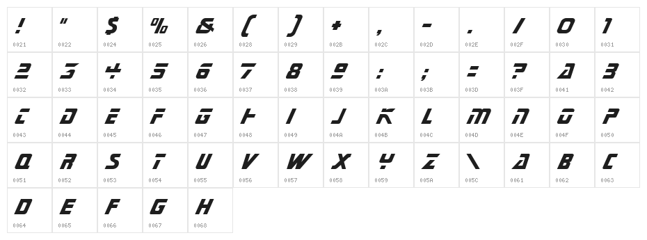 FederationTNGTitle Character Map