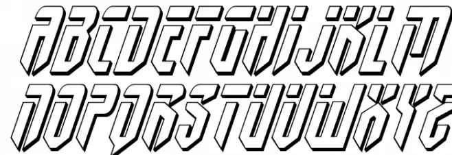 Fedyral 3D Italic Caratteri MAIUSCOLE