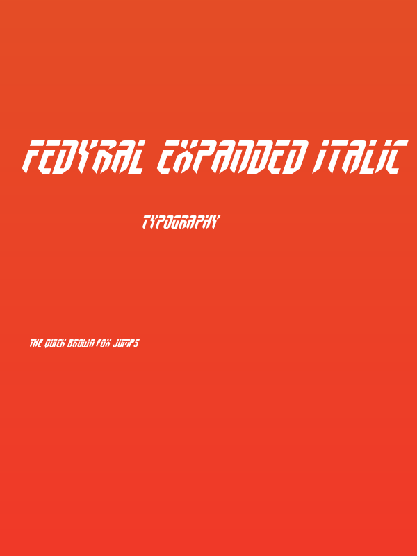 Fedyral Expanded Italic Poster