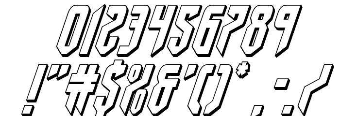 Fedyral II 3D Italic Font OTHER CHARS
