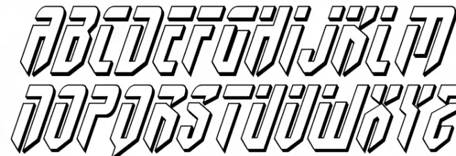Fedyral II 3D Italic Caratteri MAIUSCOLE