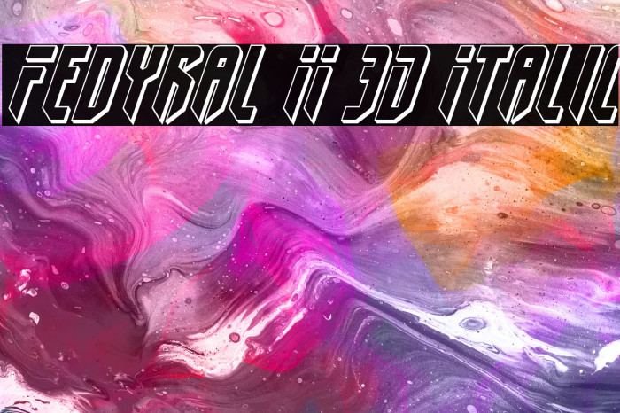 Fedyral II 3D Italic Font examples