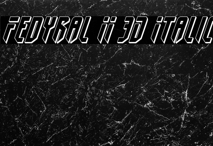 Fedyral II 3D Italic Font examples
