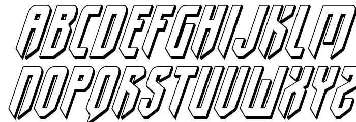 Fedyral II 3D Italic Font LOWERCASE