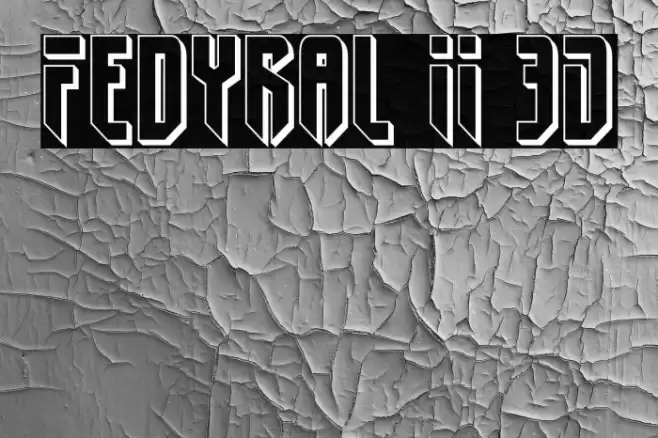 Fedyral II 3D Font examples