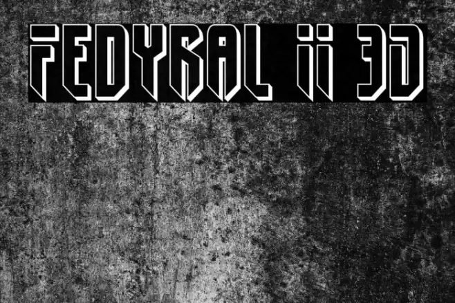 Fedyral II 3D Font examples