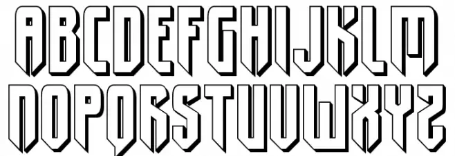 Fedyral II 3D Font LOWERCASE