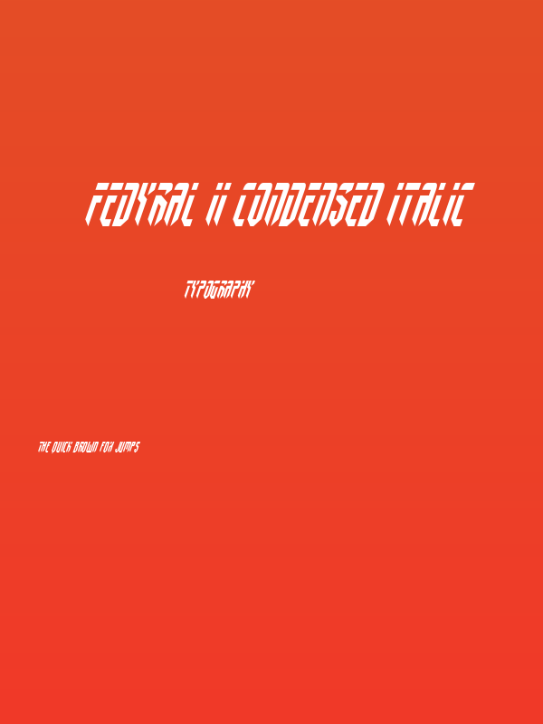 Fedyral II Condensed Italic Poster