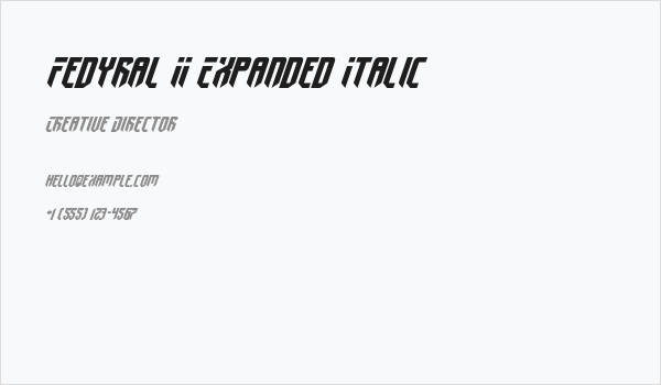 Fedyral II Expanded Italic Business Card