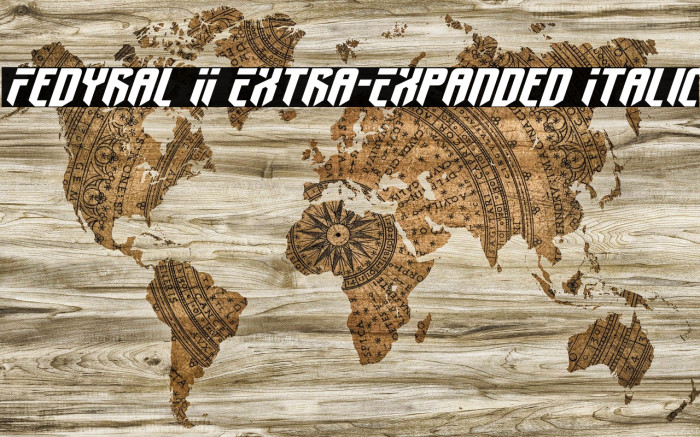 Fedyral II Extra-Expanded Italic Font examples