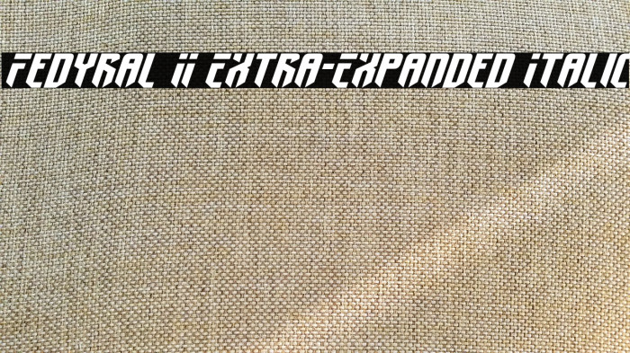Fedyral II Extra-Expanded Italic Font examples