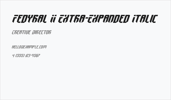 Fedyral II Extra-Expanded Italic Business Card