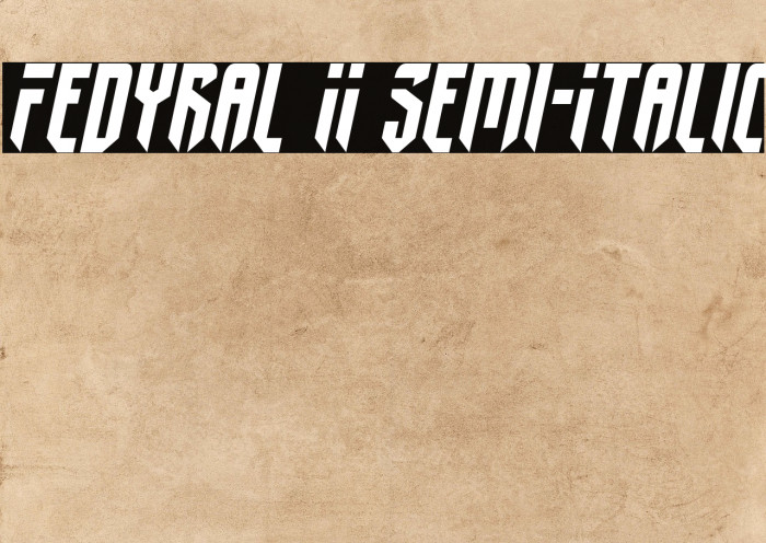 Fedyral II Semi-Italic Font examples