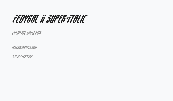 Fedyral II Super-Italic Business Card