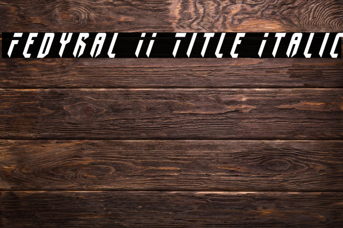 Fedyral II Title Italic Font examples