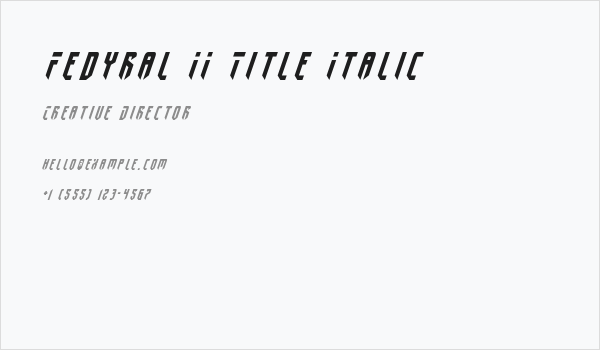 Fedyral II Title Italic Business Card