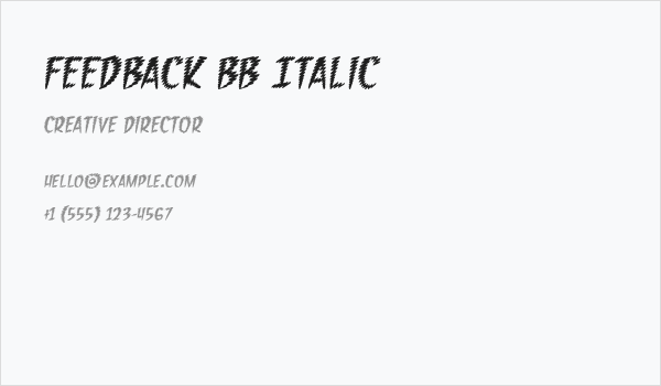 Feedback BB Italic Business Card
