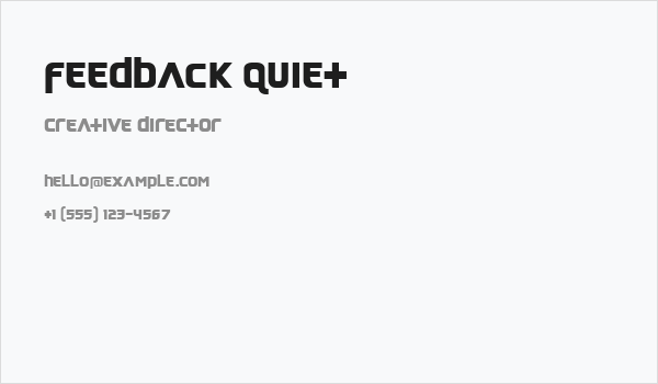 Feedback Quiet Business Card