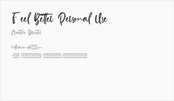 Feel Better Personal Use Business Card