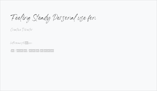 Feeling Steady Personal use fon Business Card