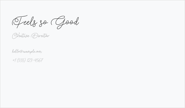 Feels so Good Business Card