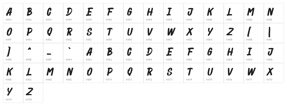 Feeltrips Free Regular Character Map