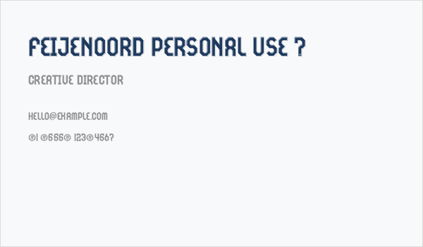Feijenoord Personal Use 7 Business Card
