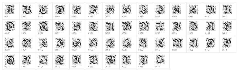 Feinsliebchen Barock Regular Character Map