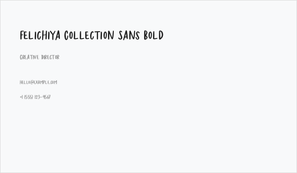 Felichiya Collection Sans Bold Business Card