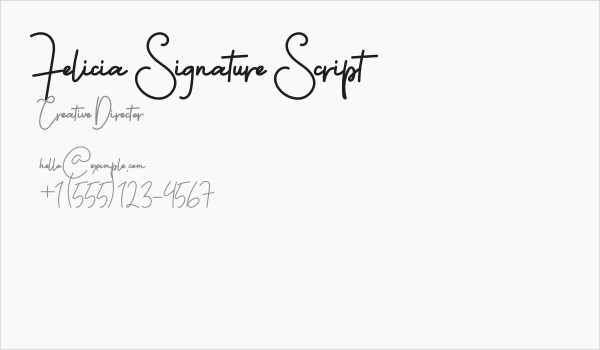 Felicia Signature Script Business Card