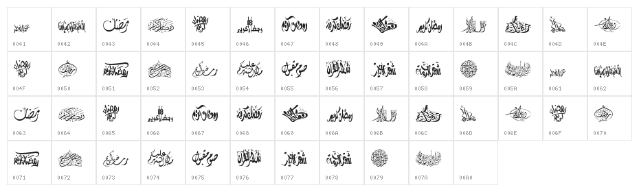 Felicitation Arabic_Ramadan Character Map