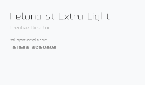 Felona st Extra Light Business Card