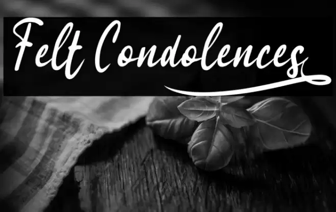 Felt Condolences_ Font examples