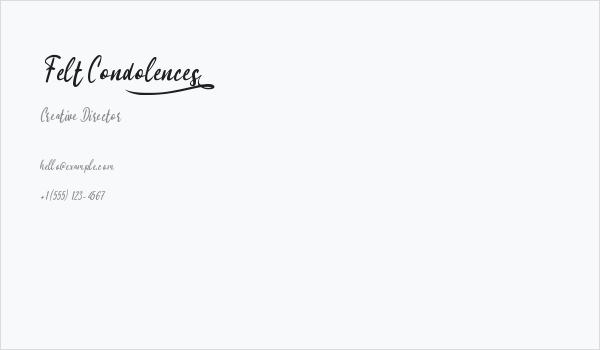 Felt Condolences_ Business Card