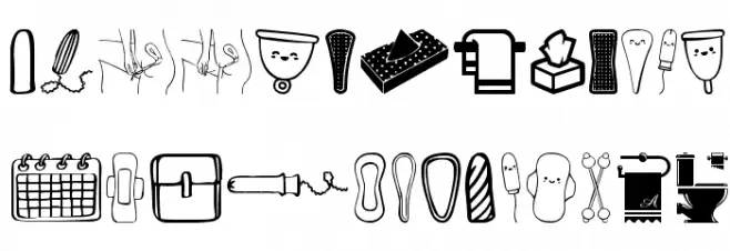 Feminine Hygiene Schriftart Kleinbuchstaben