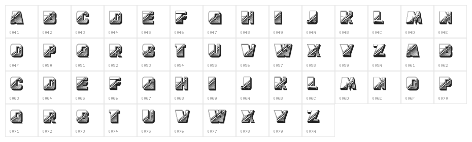 Femme Sensuelle Regular Character Map
