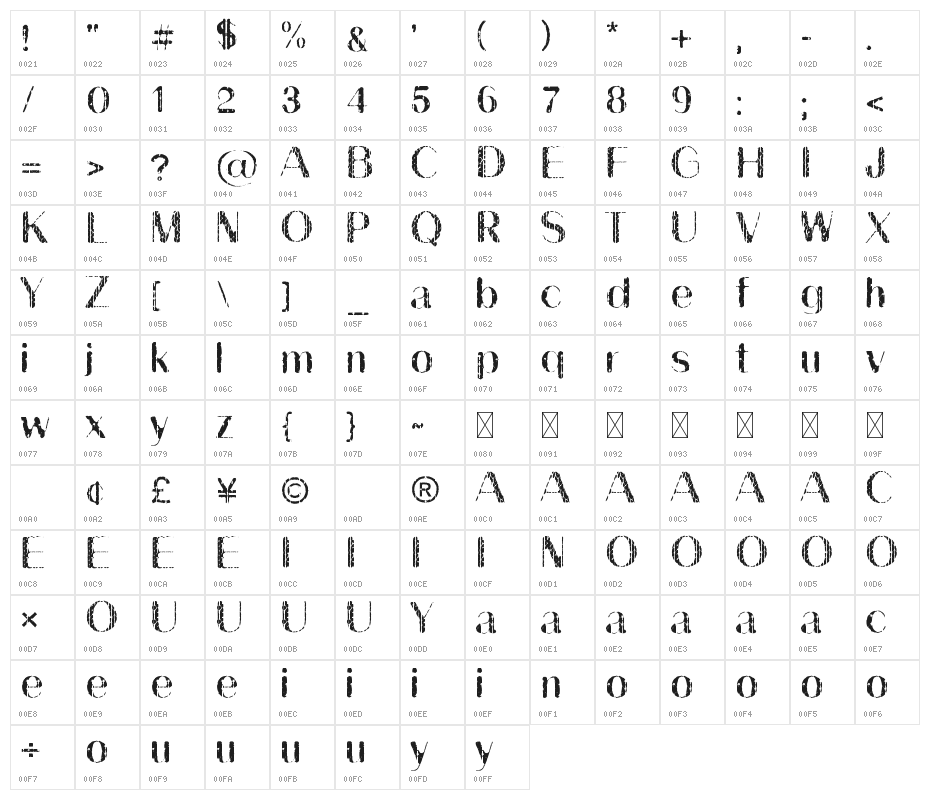 Fencing Ghost Character Map
