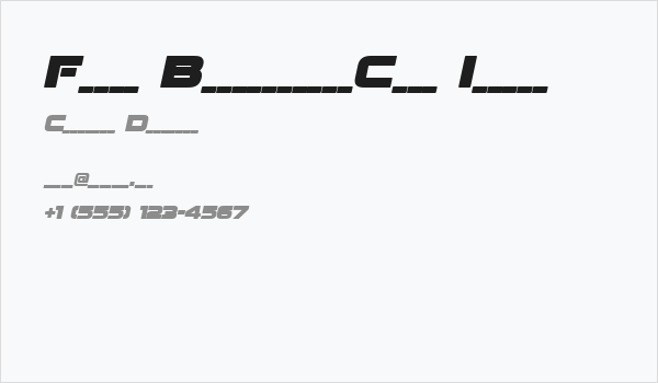 Fenix BlackletterCaps Italic Business Card