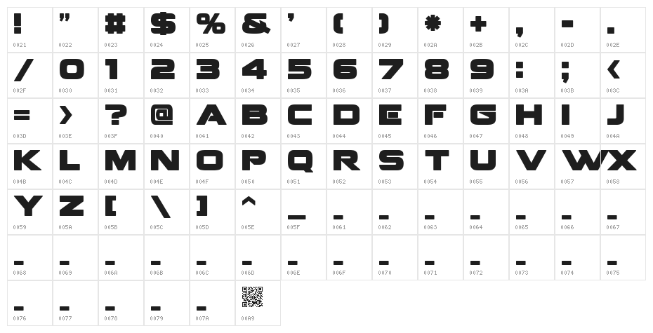 Fenix BlackletterCaps Character Map