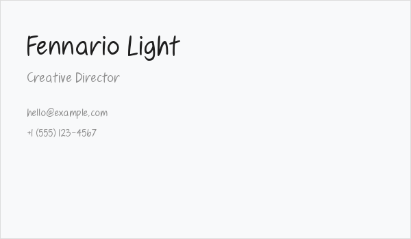 Fennario Light Business Card