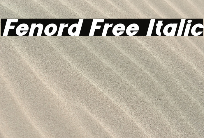 Fenord Free Italic Example 3