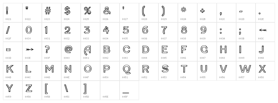 Fenwick Outline Free Character Map