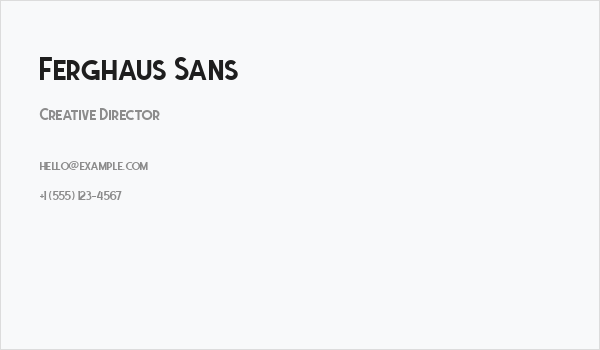 Ferghaus Sans Business Card