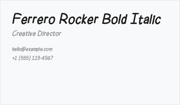 Ferrero Rocker Bold Italic Business Card