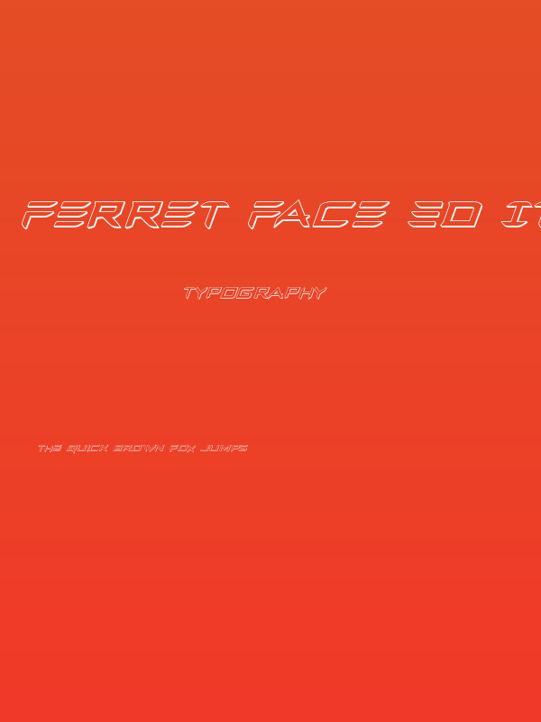 Ferret Face 3D Italic Poster