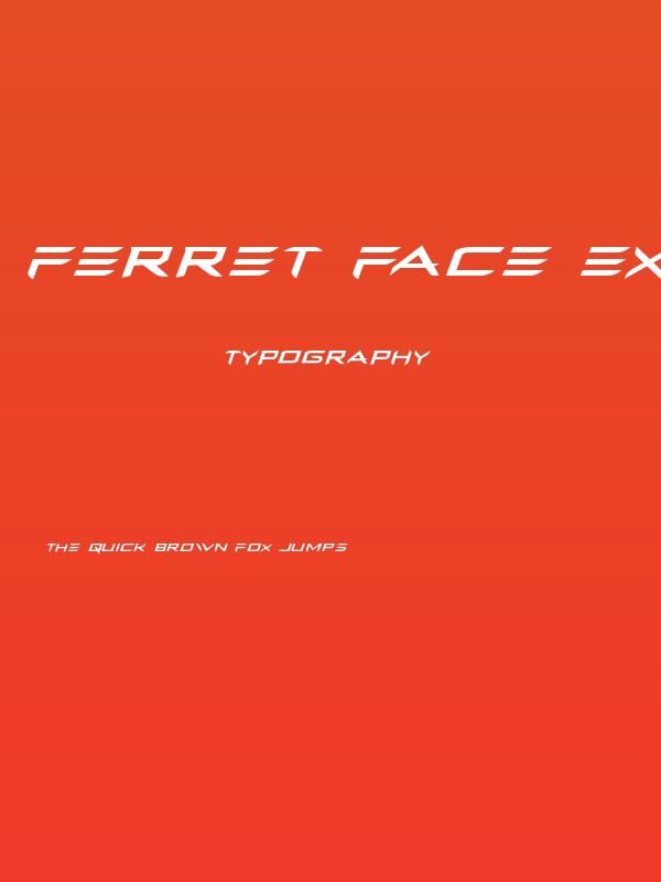 Ferret Face Expanded Italic Poster