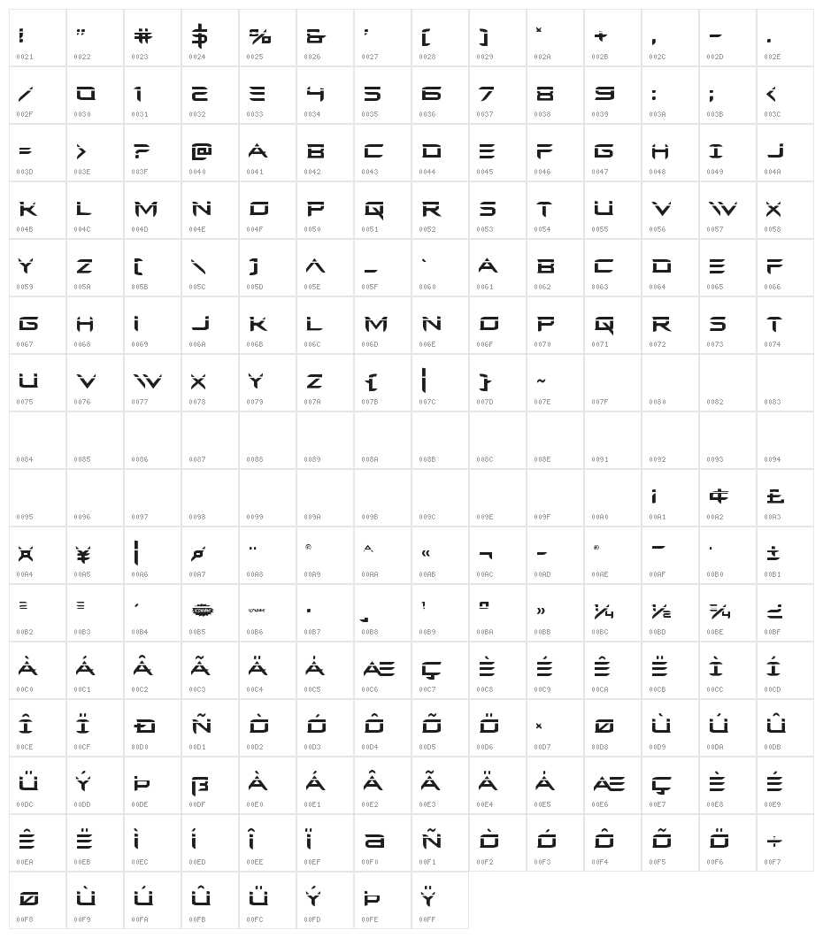 Ferret Face Laser Regular Character Map